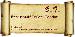 Breinstörfer Teodor névjegykártya